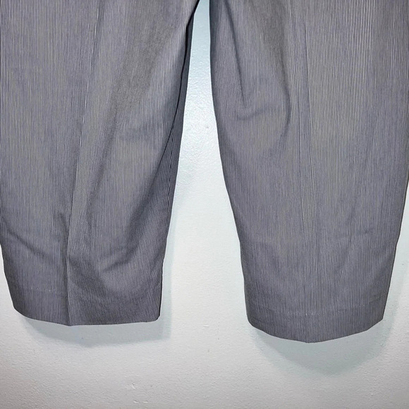 N touch, 14, blue/white pinstripe side button closure, slit, front pocket capris - Picture 3 of 6